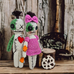 Voodoo Doll Crochet Pattern PDF – Halloween Amigurumi Boy & Girl