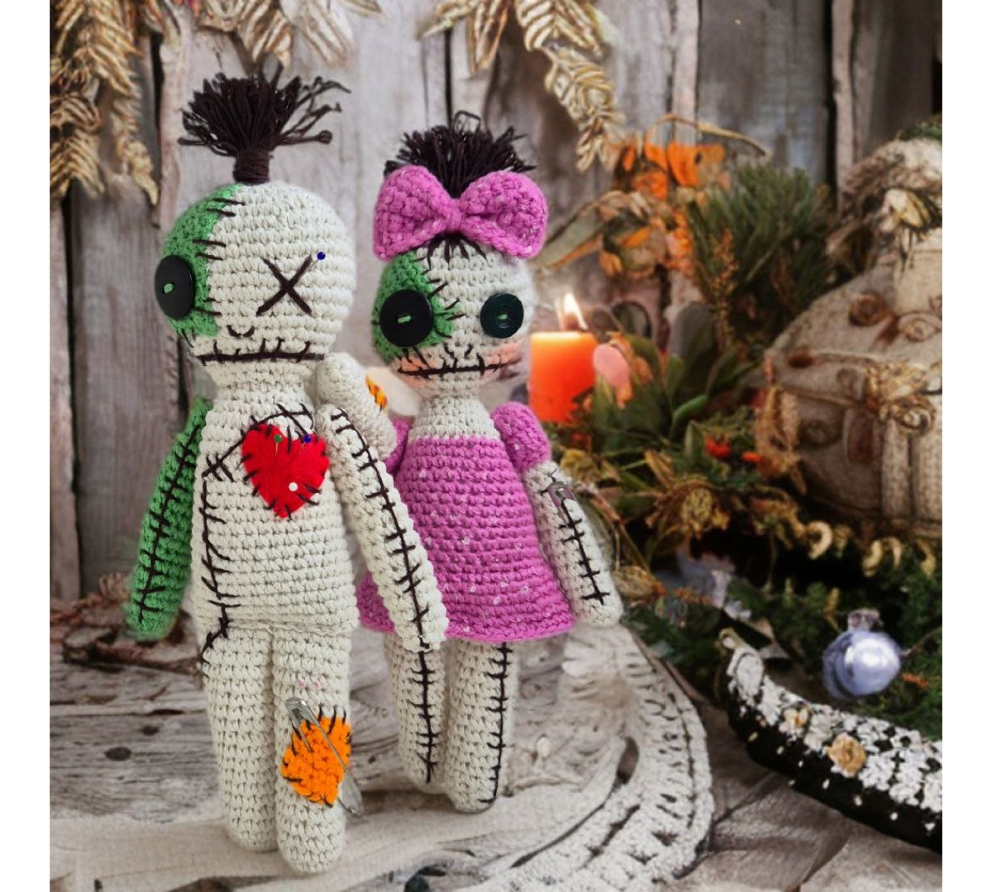 Voodoo Doll Crochet Pattern PDF – Halloween Amigurumi Boy & Girl