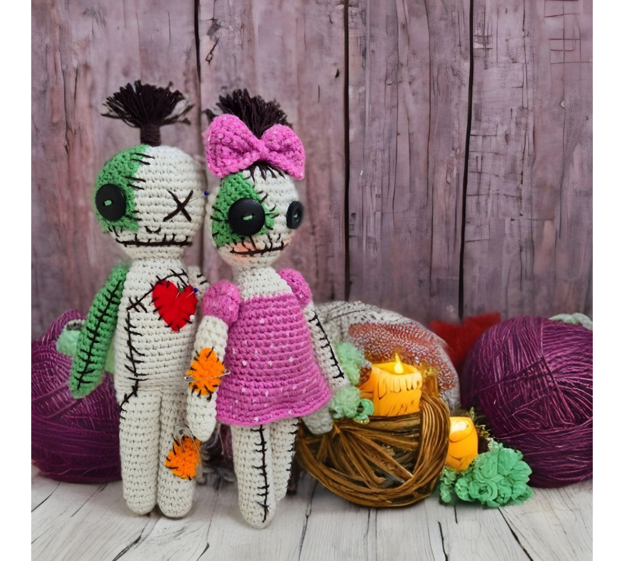 Voodoo Doll Crochet Pattern PDF – Halloween Amigurumi Boy & Girl