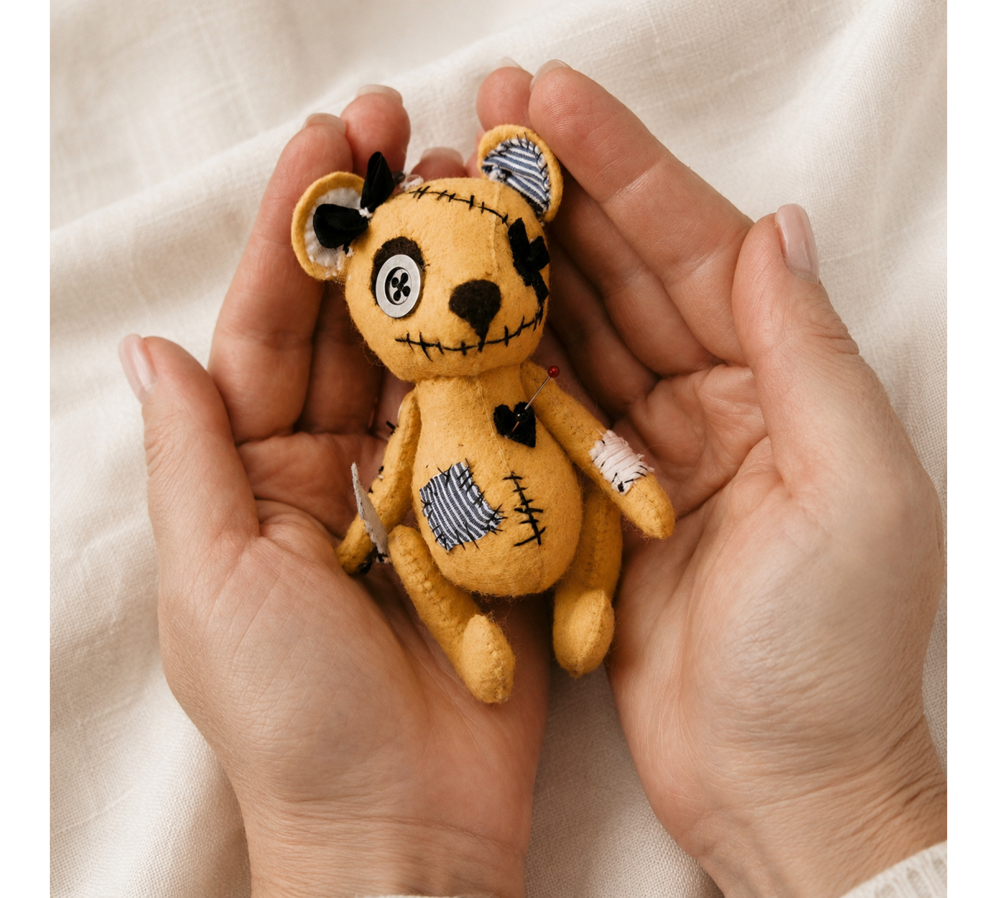 Voodoo Bear Sewing Pattern PDF – Halloween Felt Bear