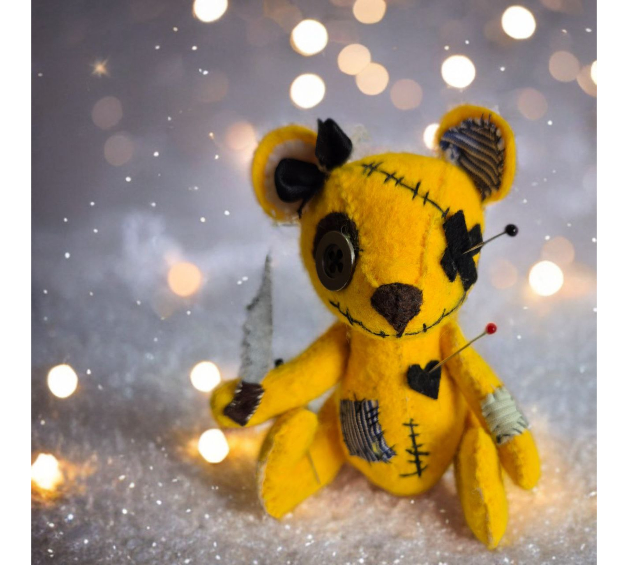 Voodoo Bear Sewing Pattern PDF – Halloween Felt Bear