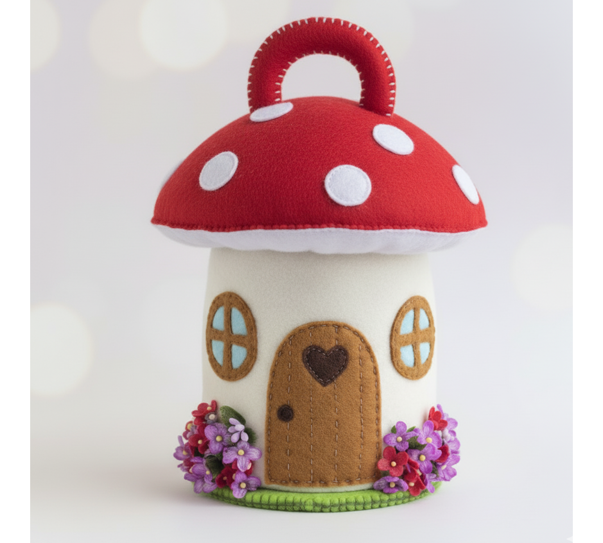 Mushroom Dollhouse Sewing Pattern PDF – Felt Fairy House with Doll and Interior