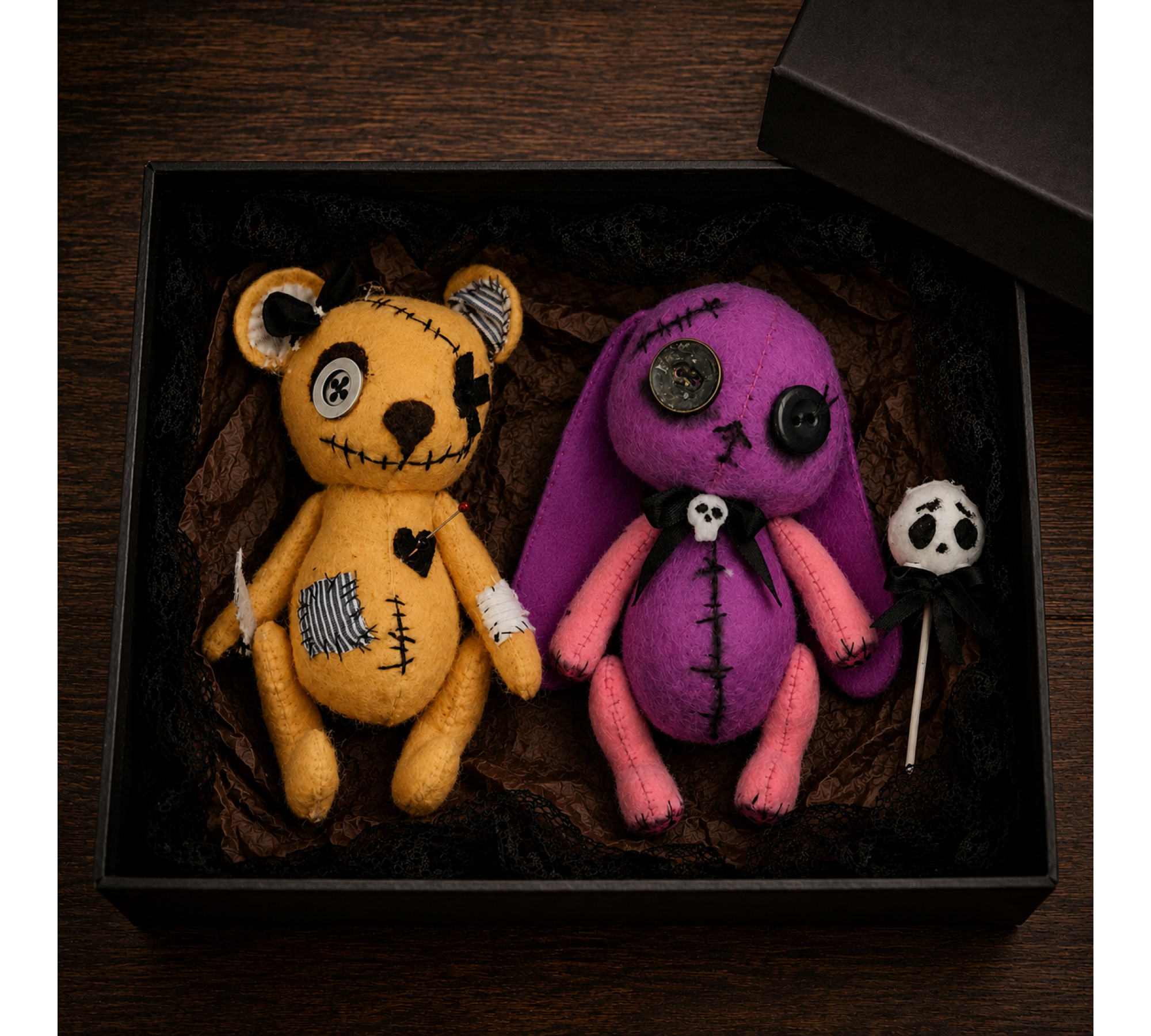 Voodoo Doll Sewing Patterns PDF – Felt Bunny & Bear Halloween Set