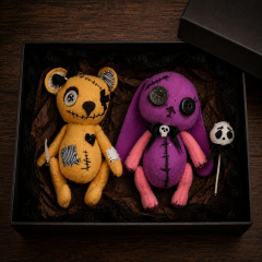 Voodoo Doll Sewing Patterns PDF – Felt Bunny & Bear Halloween Set