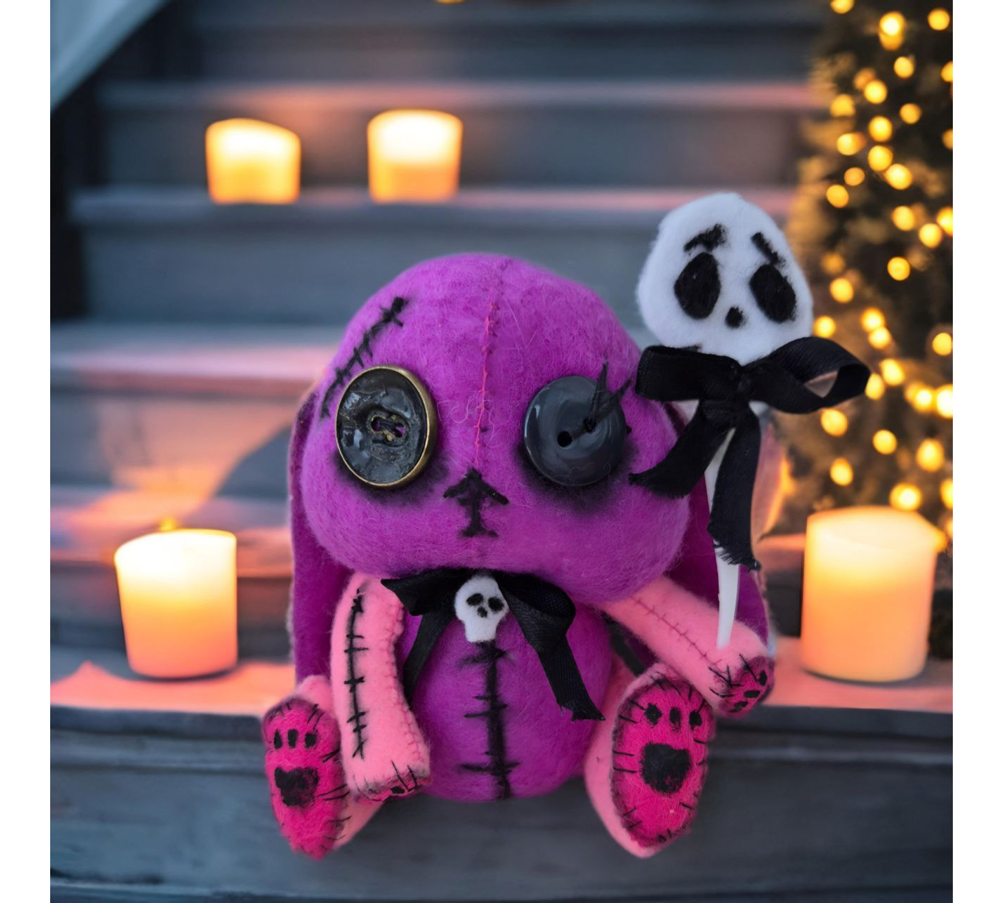 Voodoo Doll Sewing Patterns PDF – Felt Bunny & Bear Halloween Set
