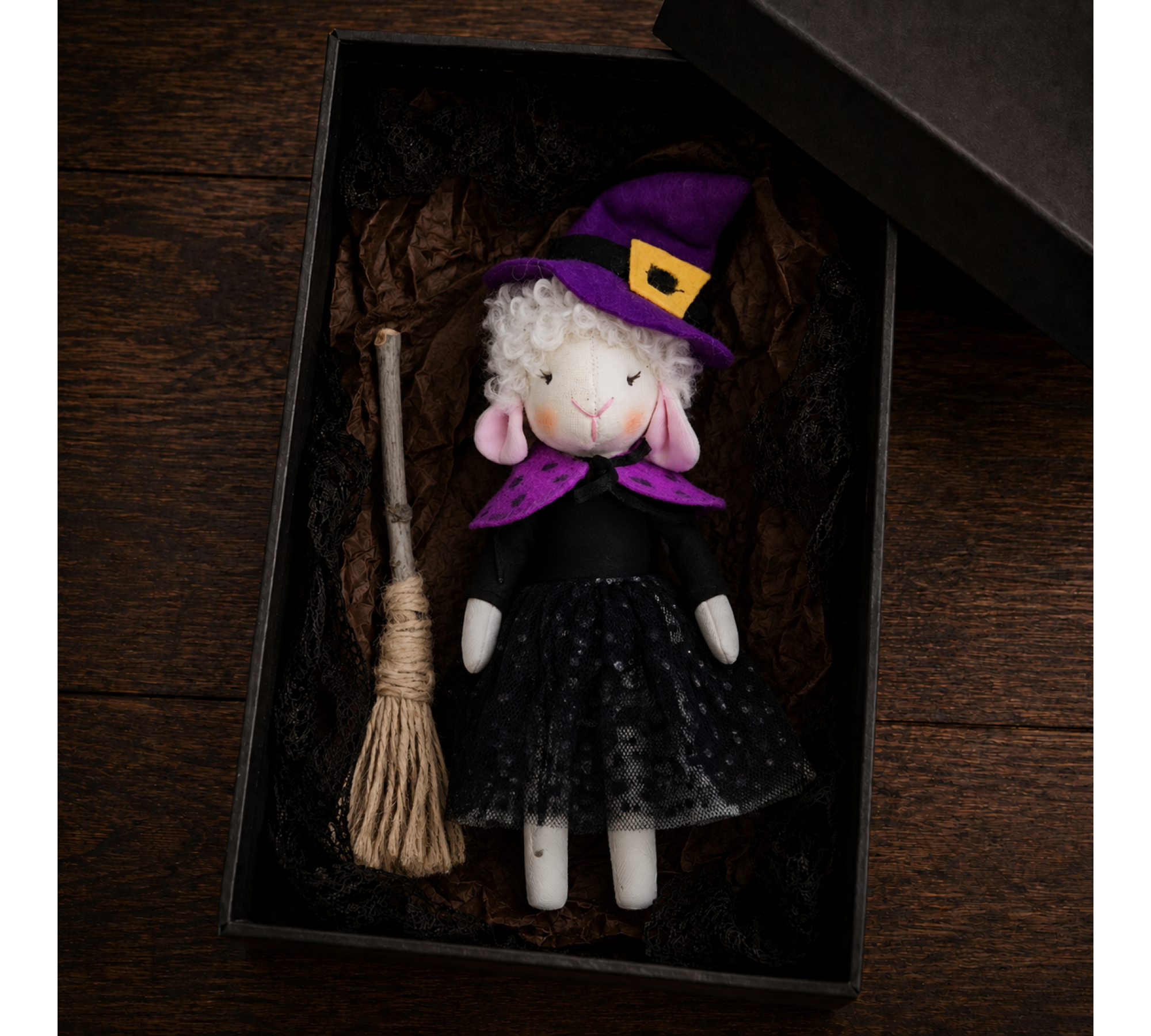 Lamb Sewing Pattern PDF – Halloween Witch Doll with Dress, Cape and Hat Lamb Sewing Pattern PDF – Halloween Witch Doll with Dress, Cape and Hat