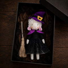 Lamb Sewing Pattern PDF – Halloween Witch Doll with Dress, Cape and Hat Lamb Sewing Pattern PDF – Halloween Witch Doll with Dress, Cape and Hat