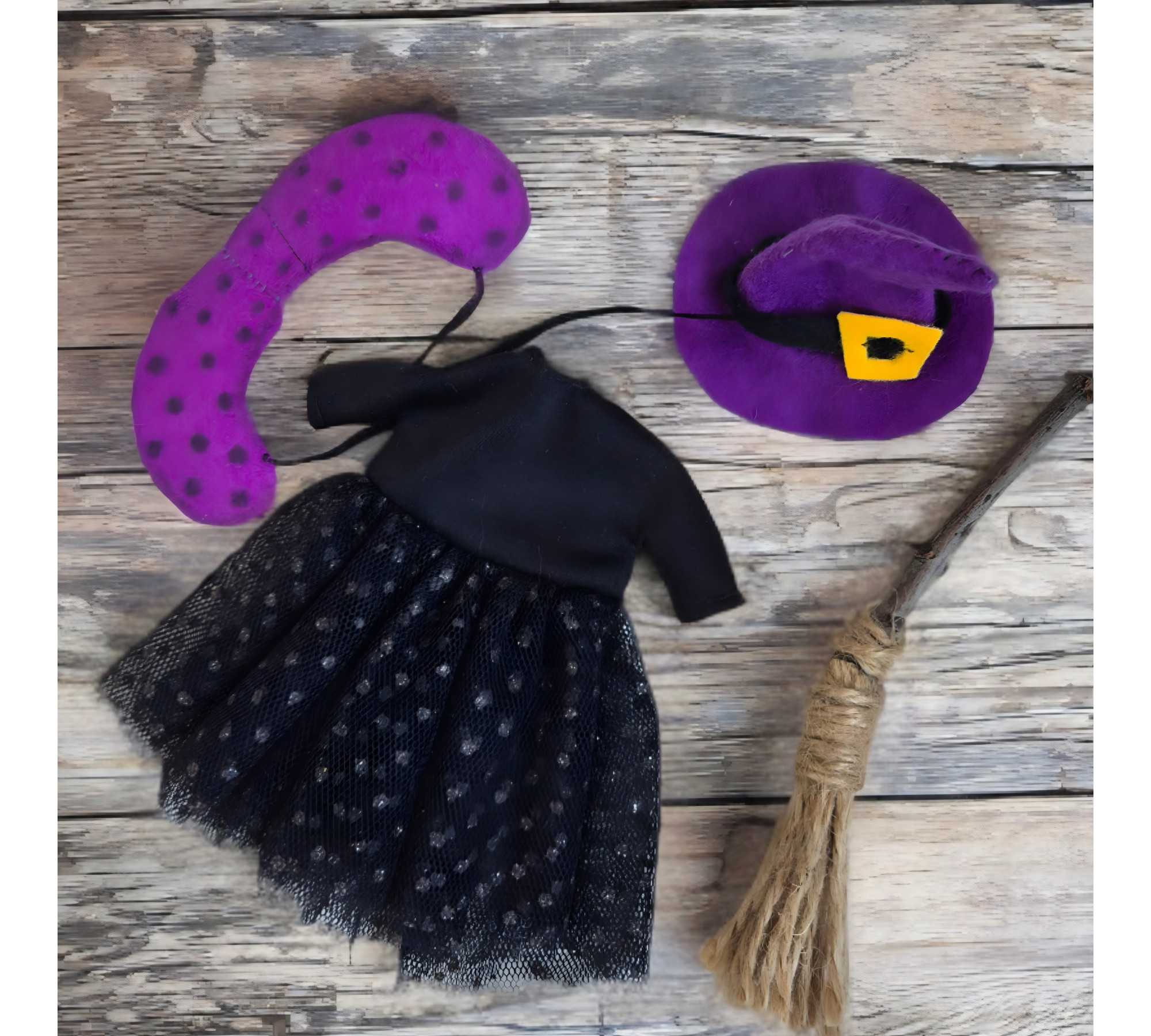 Lamb Sewing Pattern PDF – Halloween Witch Doll with Dress, Cape and Hat