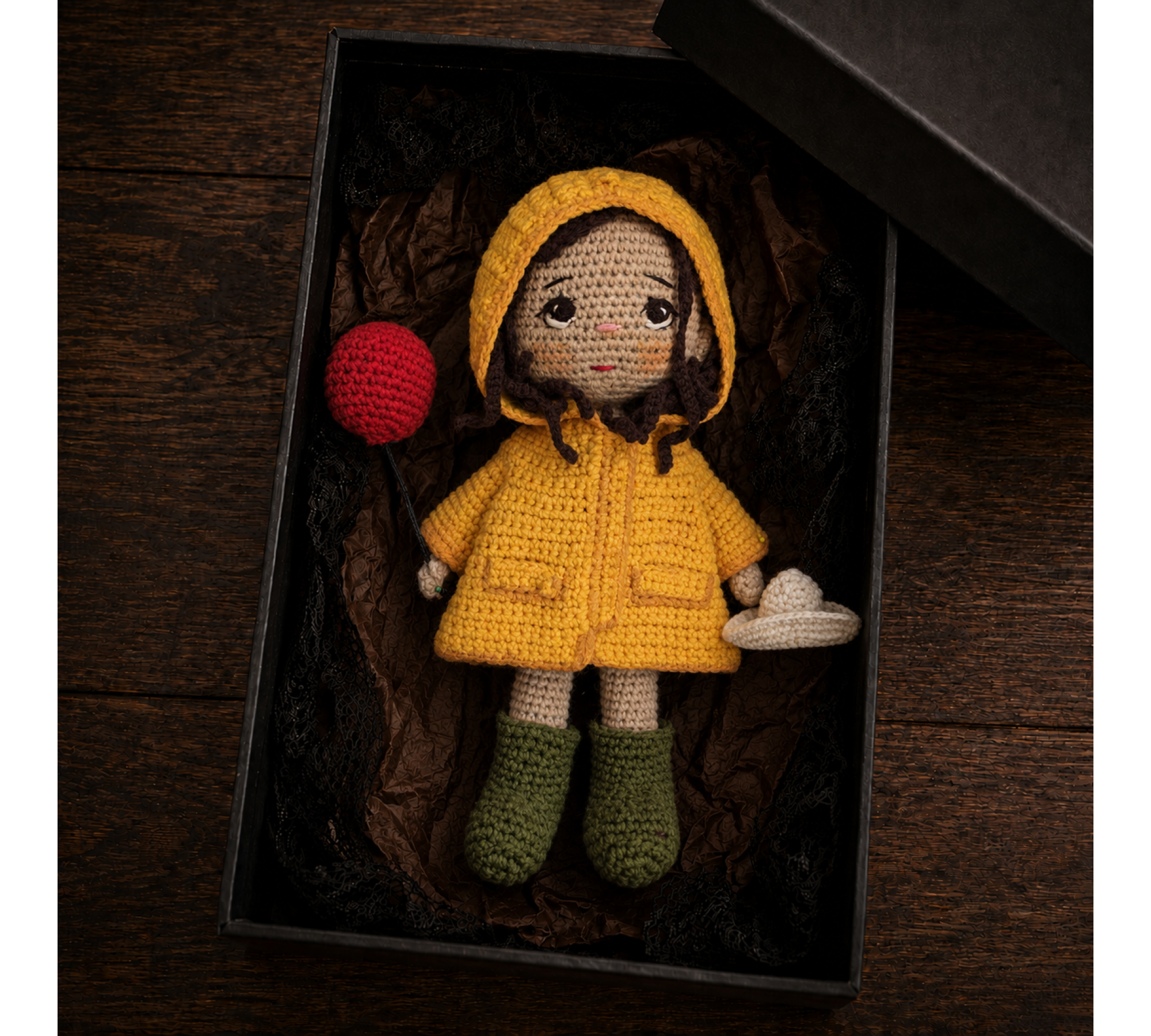 Crochet Doll Pattern PDF – Halloween Amigurumi Doll in Yellow Raincoat Crochet Doll Pattern PDF – Halloween Amigurumi Doll in Yellow Raincoat
