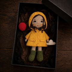 Crochet Doll Pattern PDF – Halloween Amigurumi Doll in Yellow Raincoat