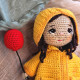 Crochet Doll Pattern PDF – Halloween Amigurumi Doll in Yellow Raincoat