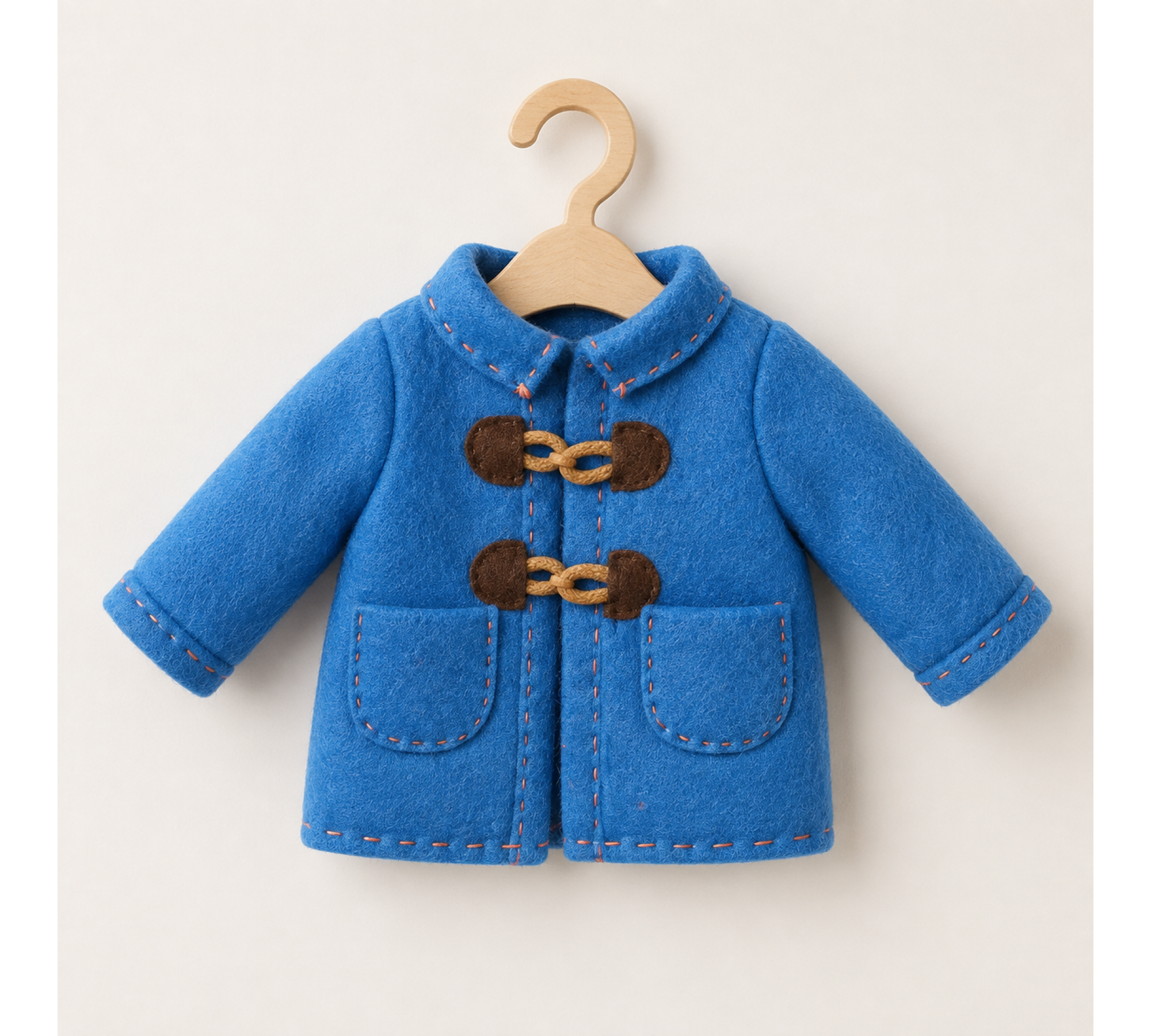 Felt Doll Coat Sewing Pattern PDF – Clothes for 9.5–11 Inch Dolls and Soft Toys