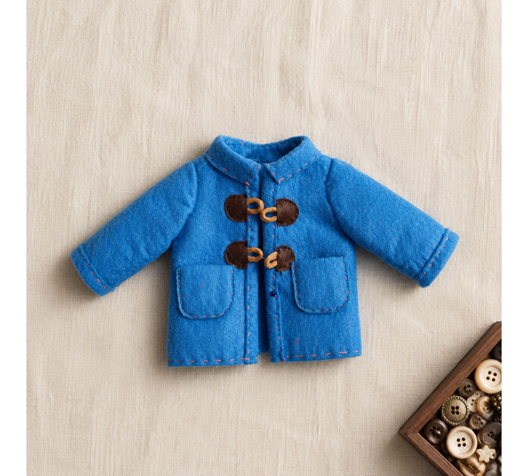 Felt Doll Coat Sewing Pattern PDF – Clothes for 9.5–11 Inch Dolls and Soft Toys