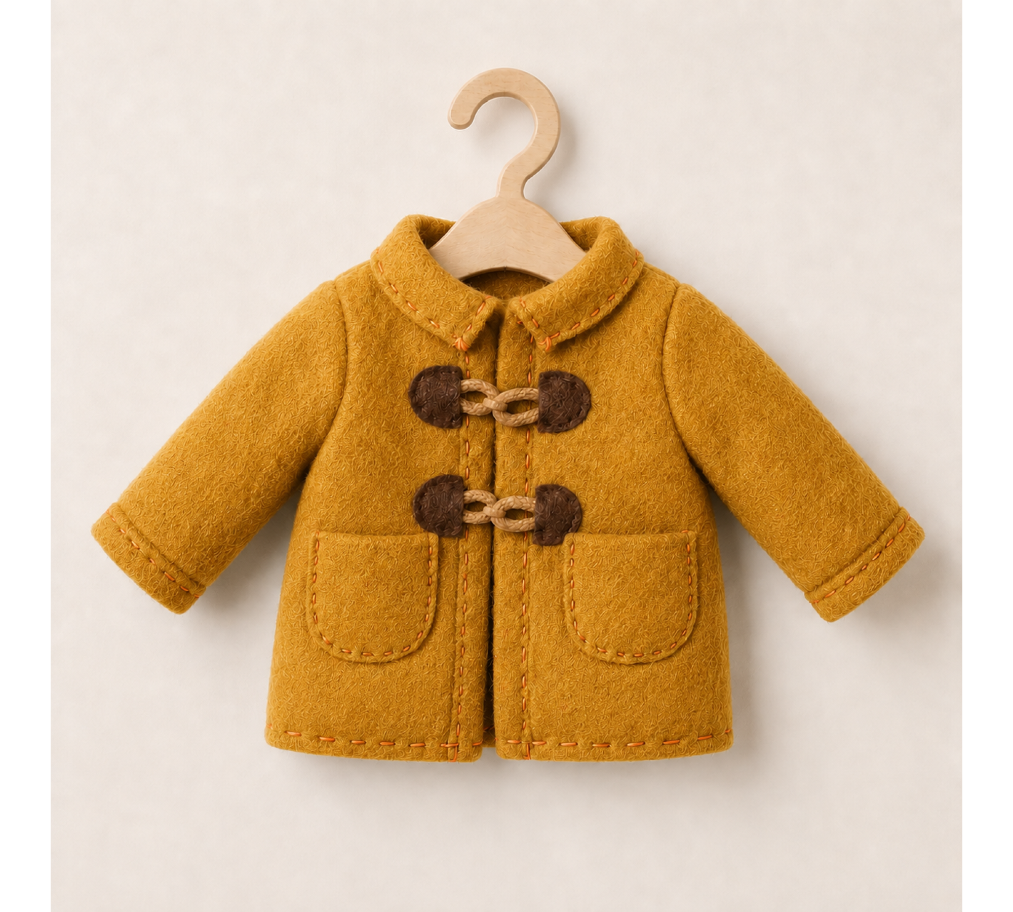 Felt Doll Coat Sewing Pattern PDF – Clothes for 9.5–11 Inch Dolls and Soft Toys