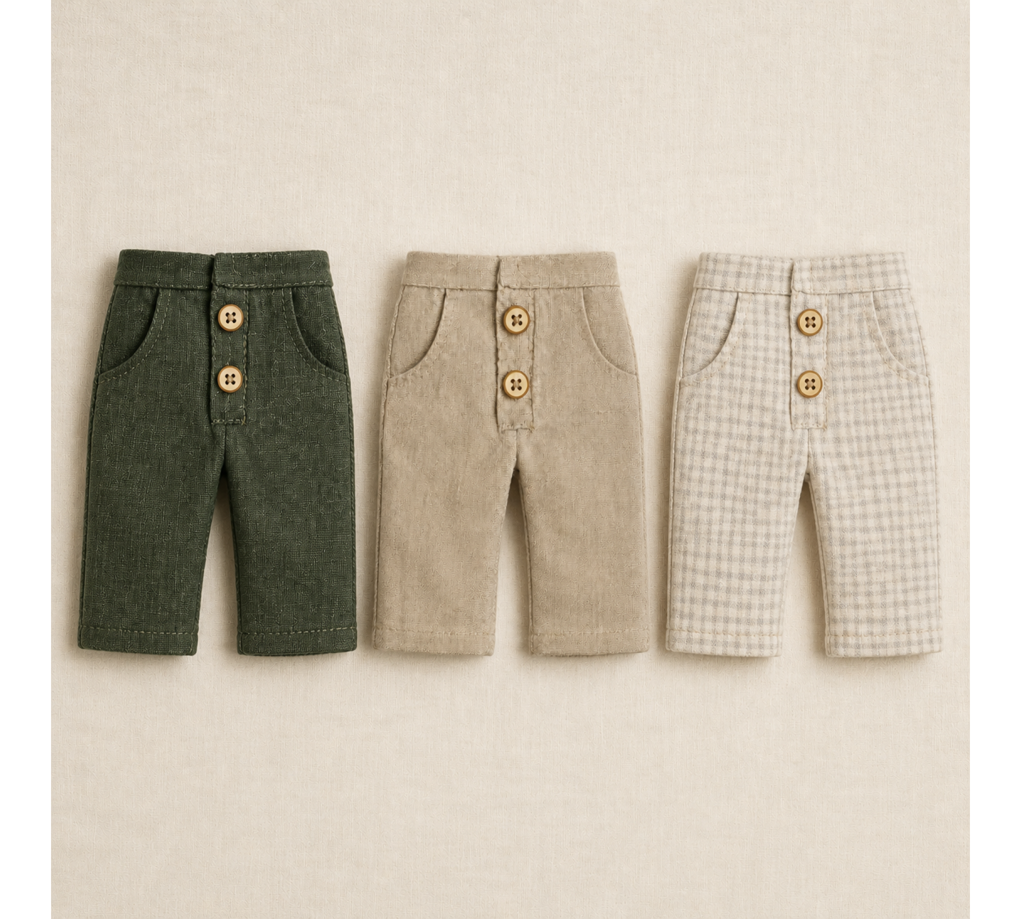 Doll Pants Sewing Pattern PDF – Linen Trousers for 9.5–11 Inch Dolls