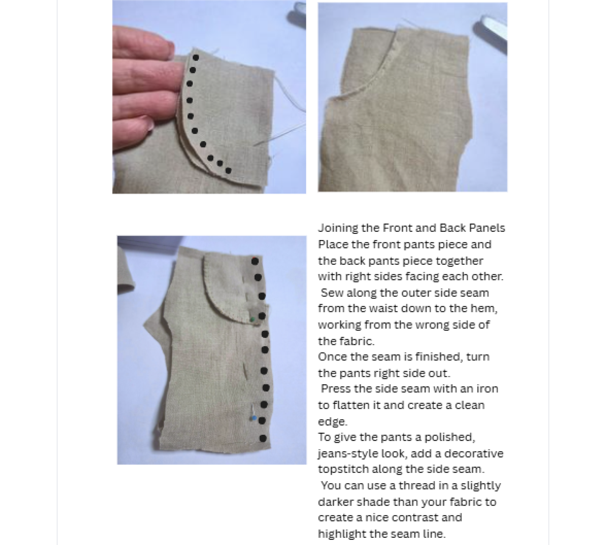 Doll Pants Sewing Pattern PDF – Linen Trousers for 9.5–11 Inch Dolls