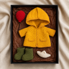 Halloween Clown Crochet Pattern PDF – Doll Clothes Costume for 8–10 Inch Dolls