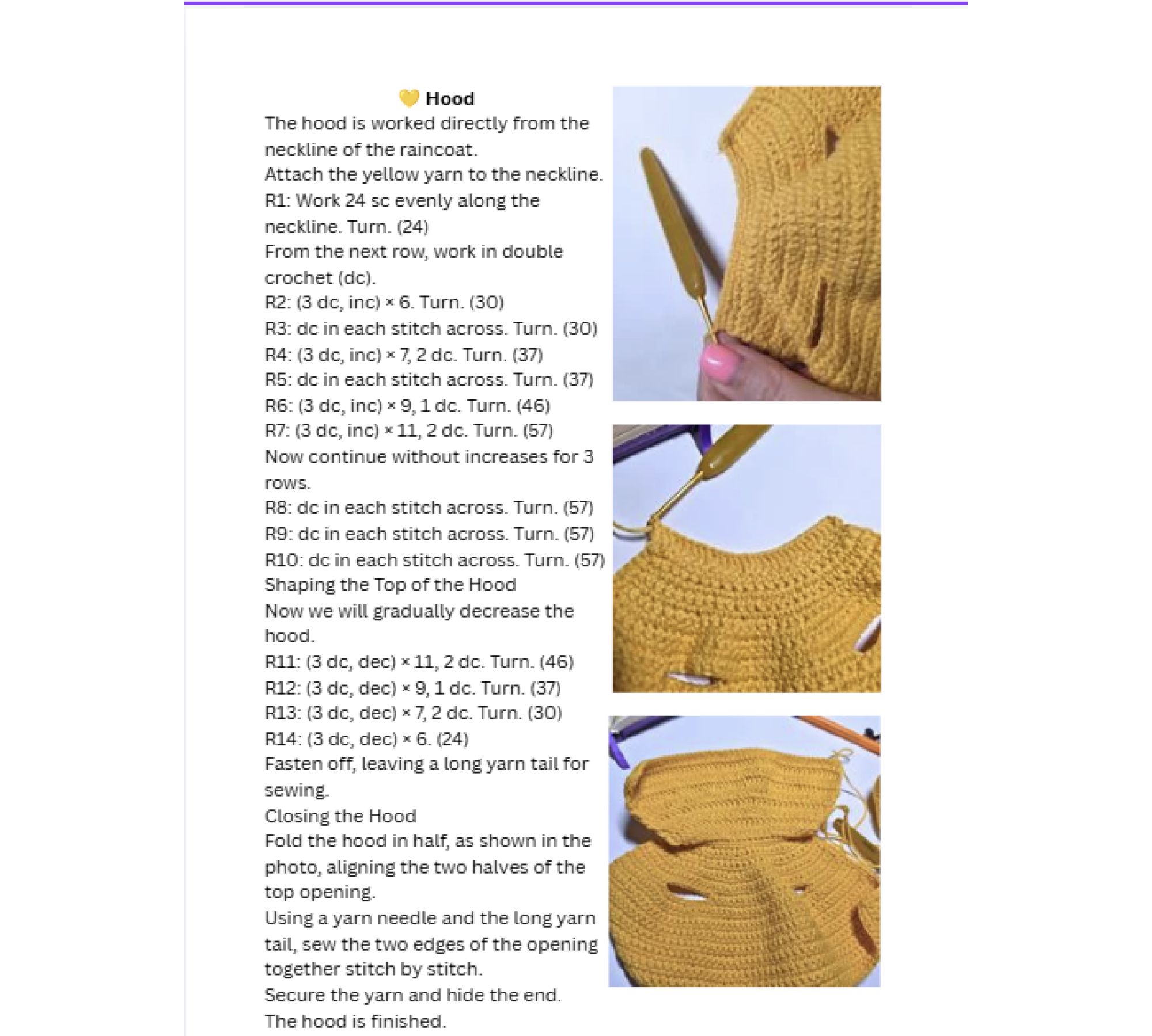 Yellow Raincoat Doll Clothes Crochet Pattern PDF – Outfit for 8–10 Inch Dolls  2. H1