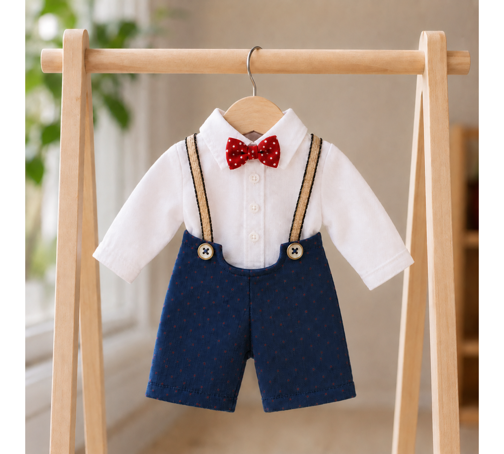 Doll Clothes Sewing Pattern PDF – Shirt, Suspender Pants & Bow Tie for 8-9 Inch Dolls  2. H1