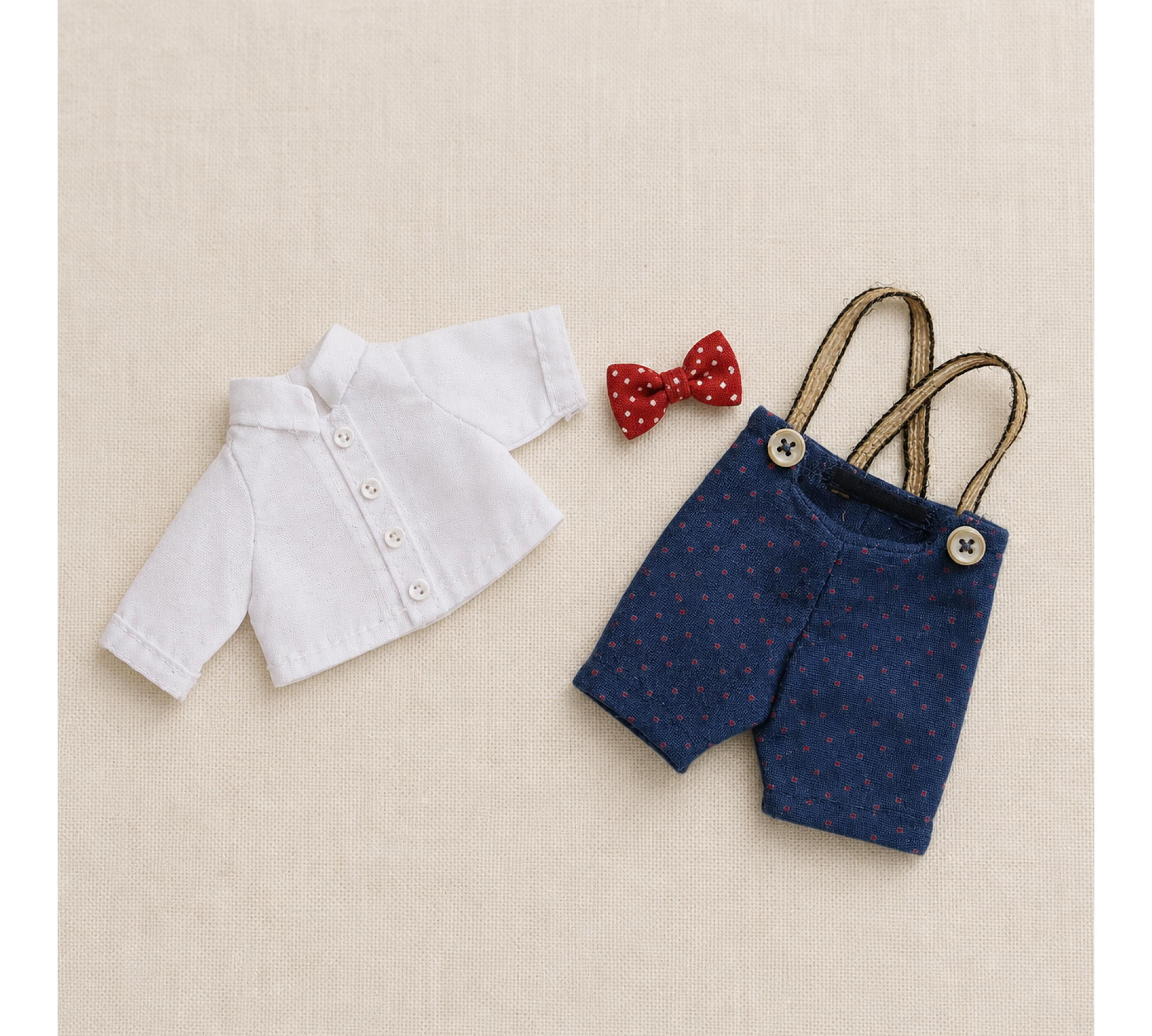 Doll Clothes Sewing Pattern PDF – Shirt, Suspender Pants & Bow Tie for 8-9 Inch Dolls  2. H1