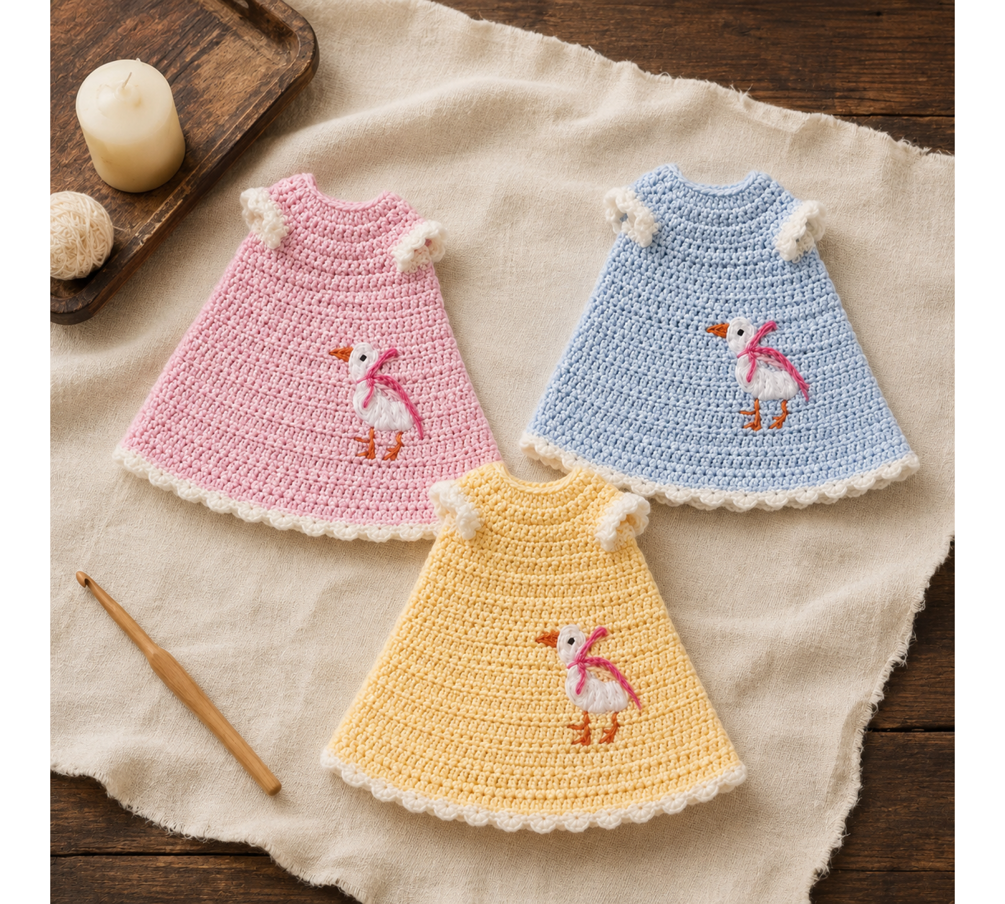 Little Goose Dress Crochet Pattern PDF – Doll Clothes for 6.5–7.5 Inch Dolls  2. H1