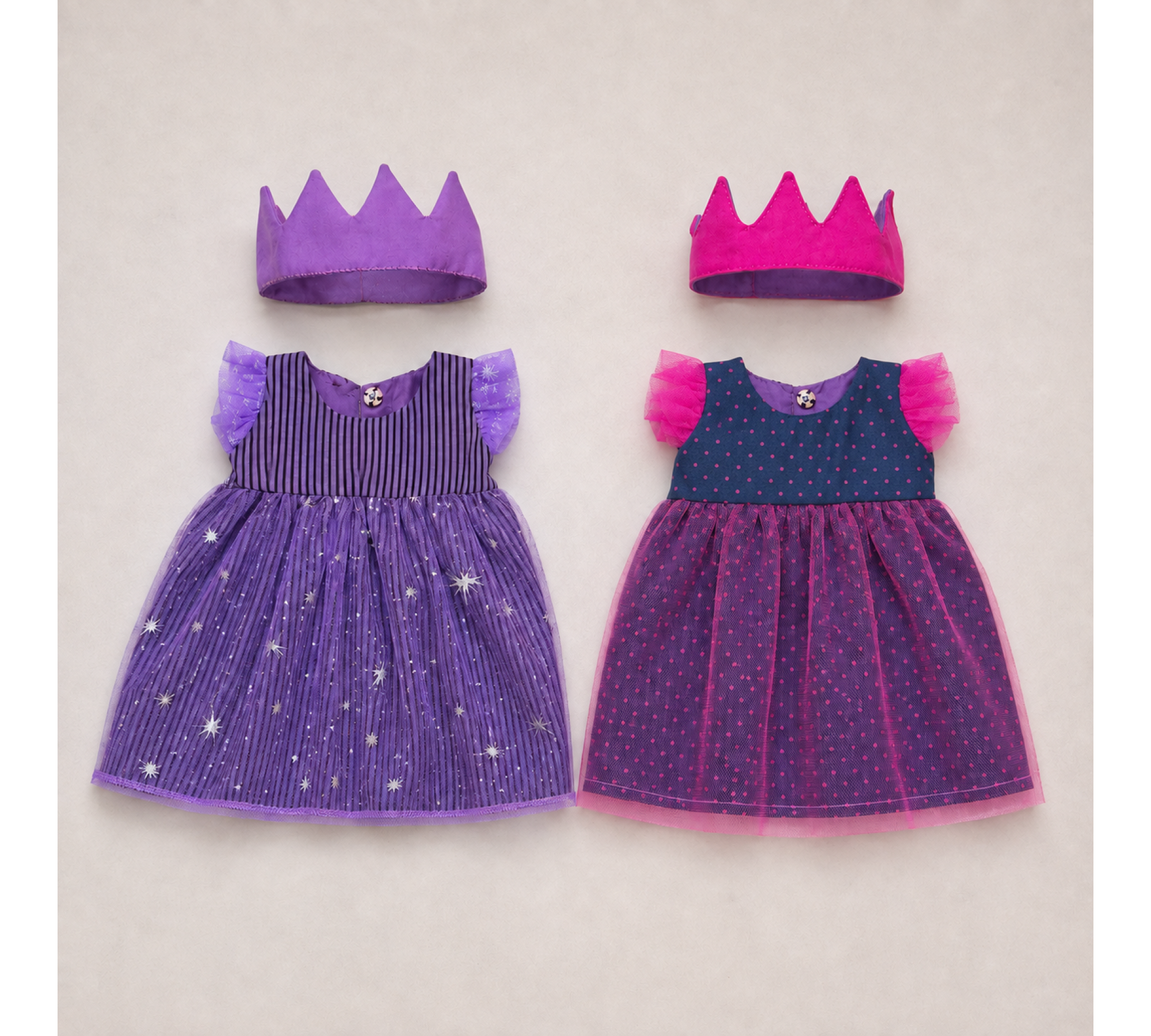 Princess Dress Sewing Pattern PDF – Doll Clothes & Crown for 13–14 Inch Dolls