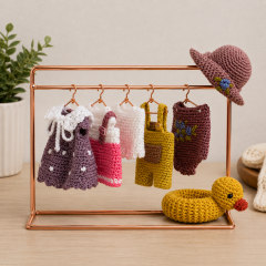 Mini Crochet Doll Clothes Pattern PDF – Summer Wardrobe for 4–5 Inch Dolls