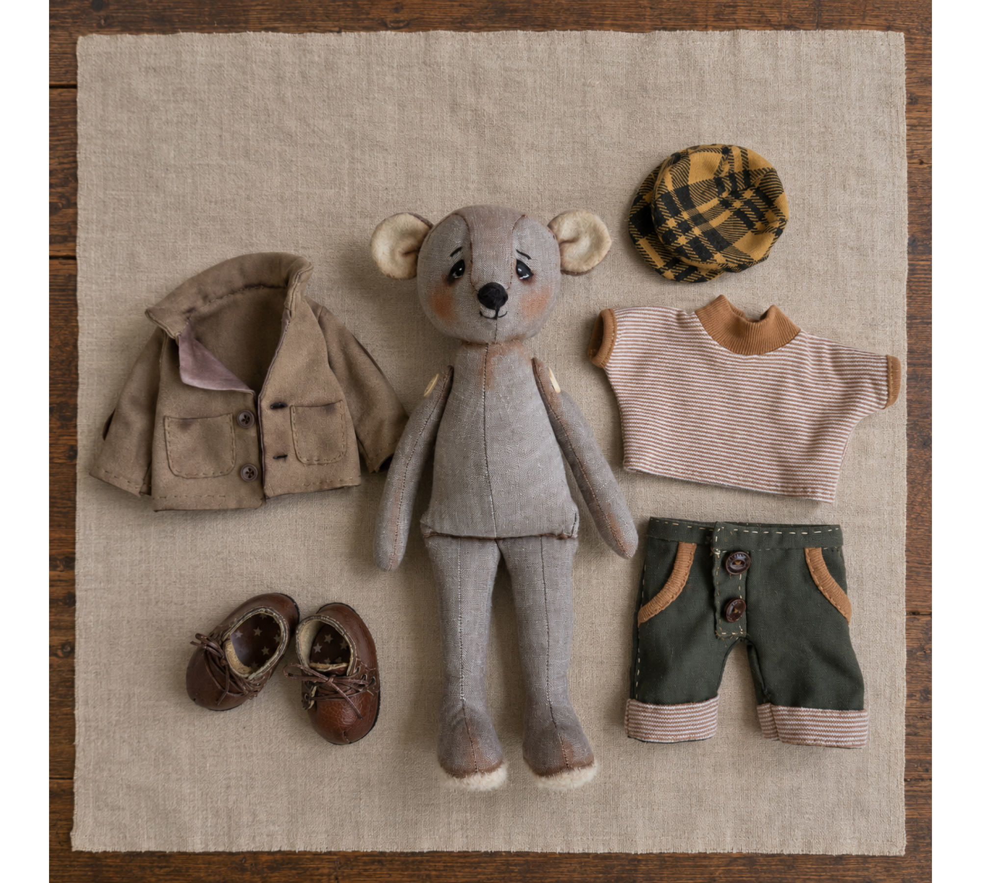 Teddy Bear Sewing Pattern PDF with Clothes – 11.4 Inch Vintage Stuffed Animal