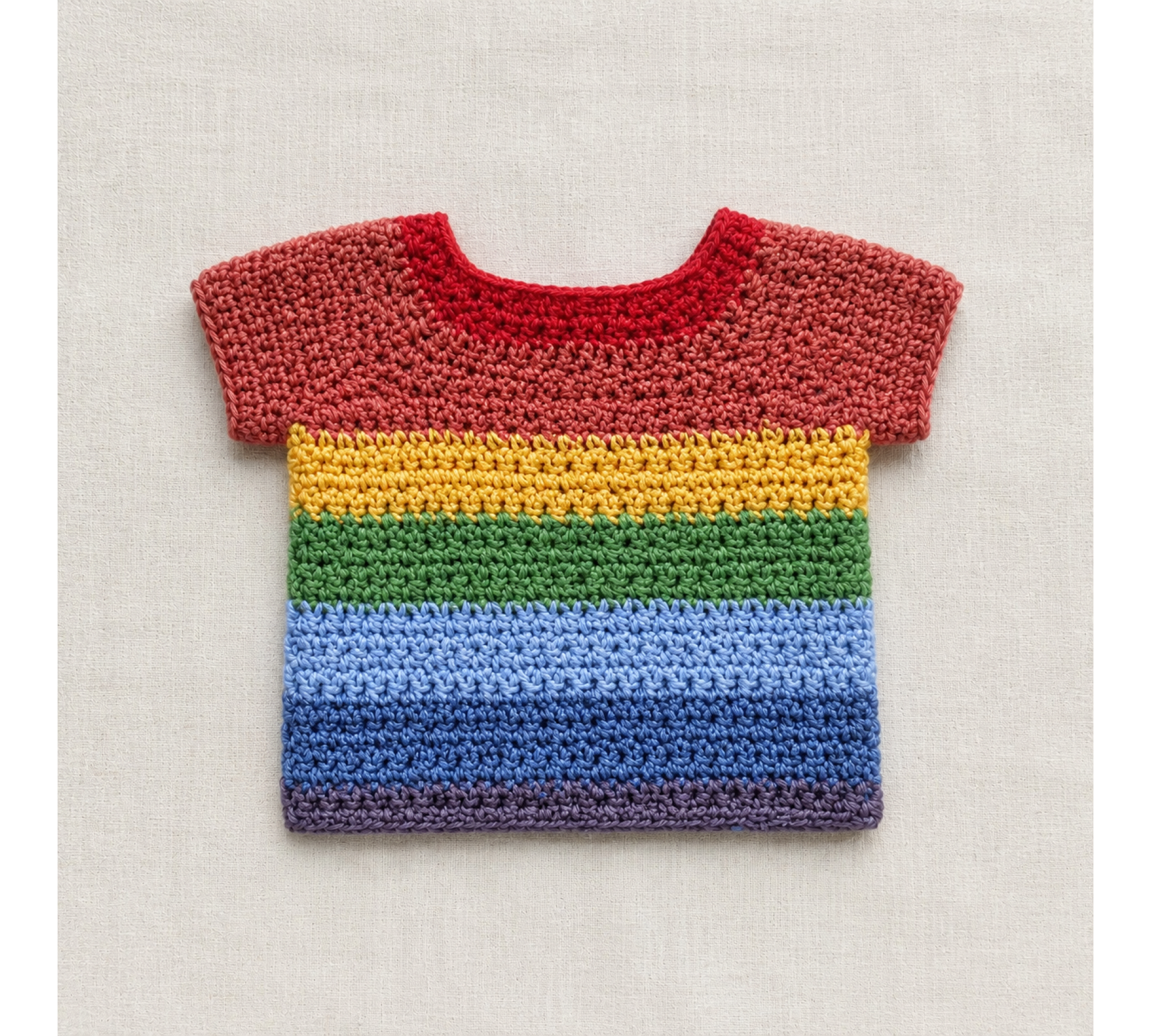 Crochet Doll Clothes Pattern PDF – Rainbow Shirt & Tulle Skirt for 7–9 Inch Dolls