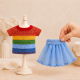 Crochet Doll Clothes Pattern PDF – Rainbow Shirt & Tulle Skirt for 7–9 Inch Dolls