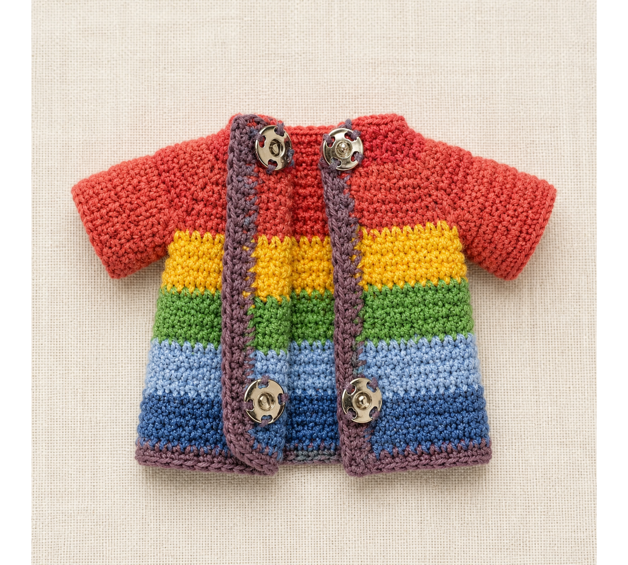 Crochet Doll Clothes Pattern PDF – Rainbow Shirt & Tulle Skirt for 7–9 Inch Dolls