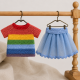 Crochet Doll Clothes Pattern PDF – Rainbow Shirt & Tulle Skirt for 7–9 Inch Dolls