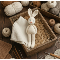 Crochet Bunny Pattern PDF – Vintage Amigurumi Rabbit with Movable Limbs