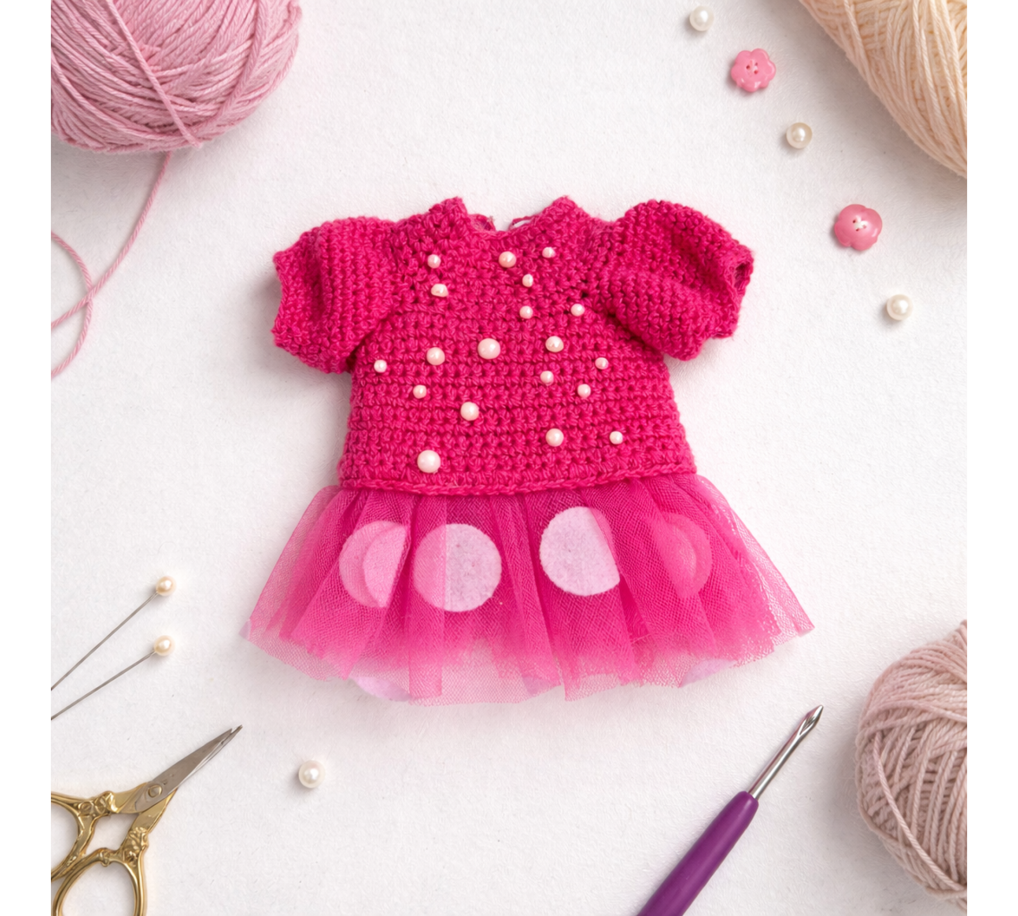 Crochet Elephant Pattern PDF – Amigurumi Doll with 2 Outfits, 8.5 Inch