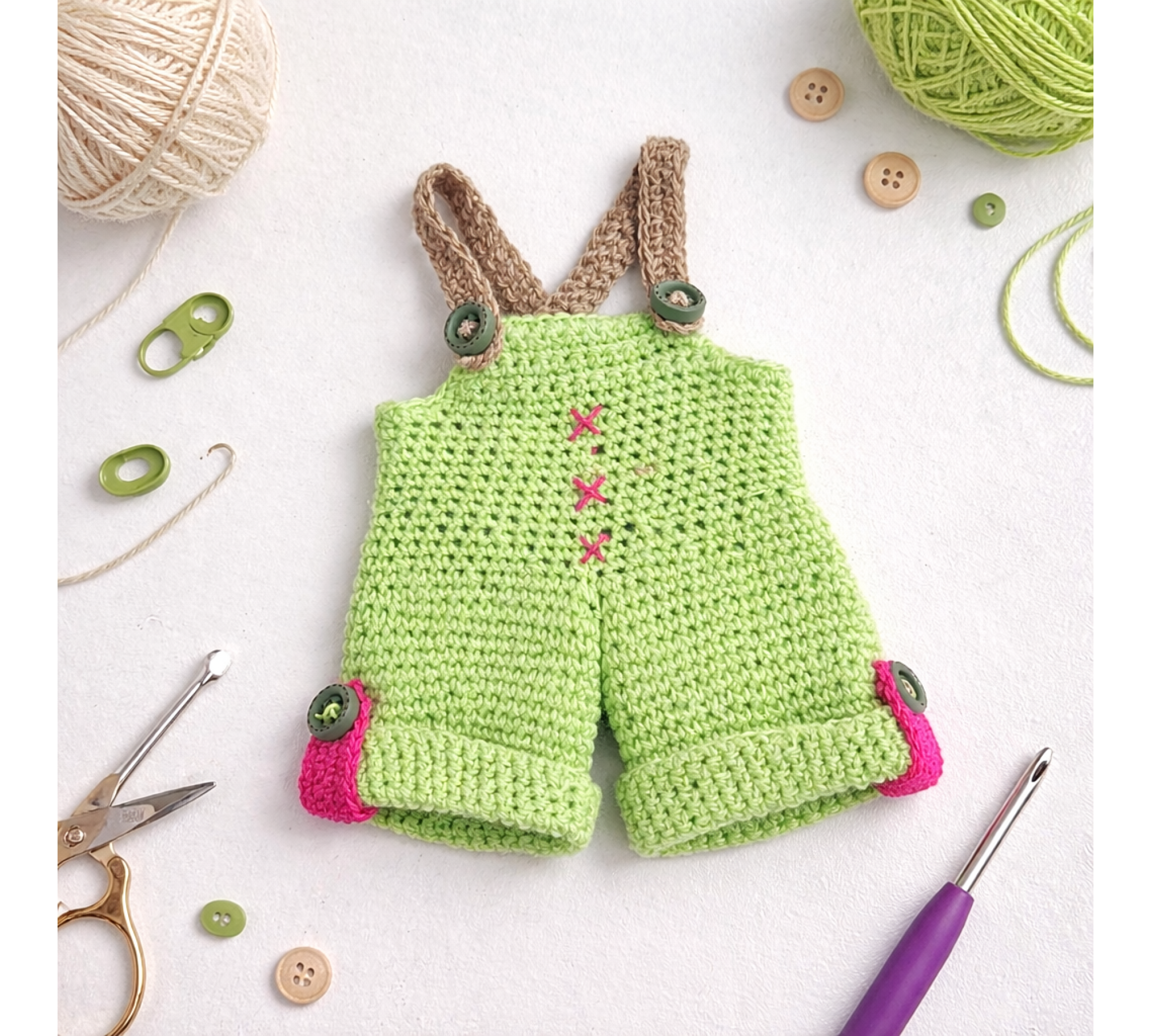 Crochet Elephant Pattern PDF – Amigurumi Doll with 2 Outfits, 8.5 Inch