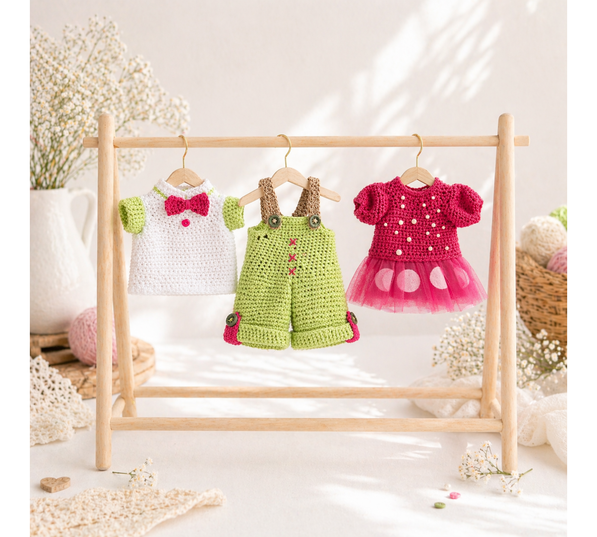 Crochet Elephant Pattern PDF – Amigurumi Doll with 2 Outfits, 8.5 Inch