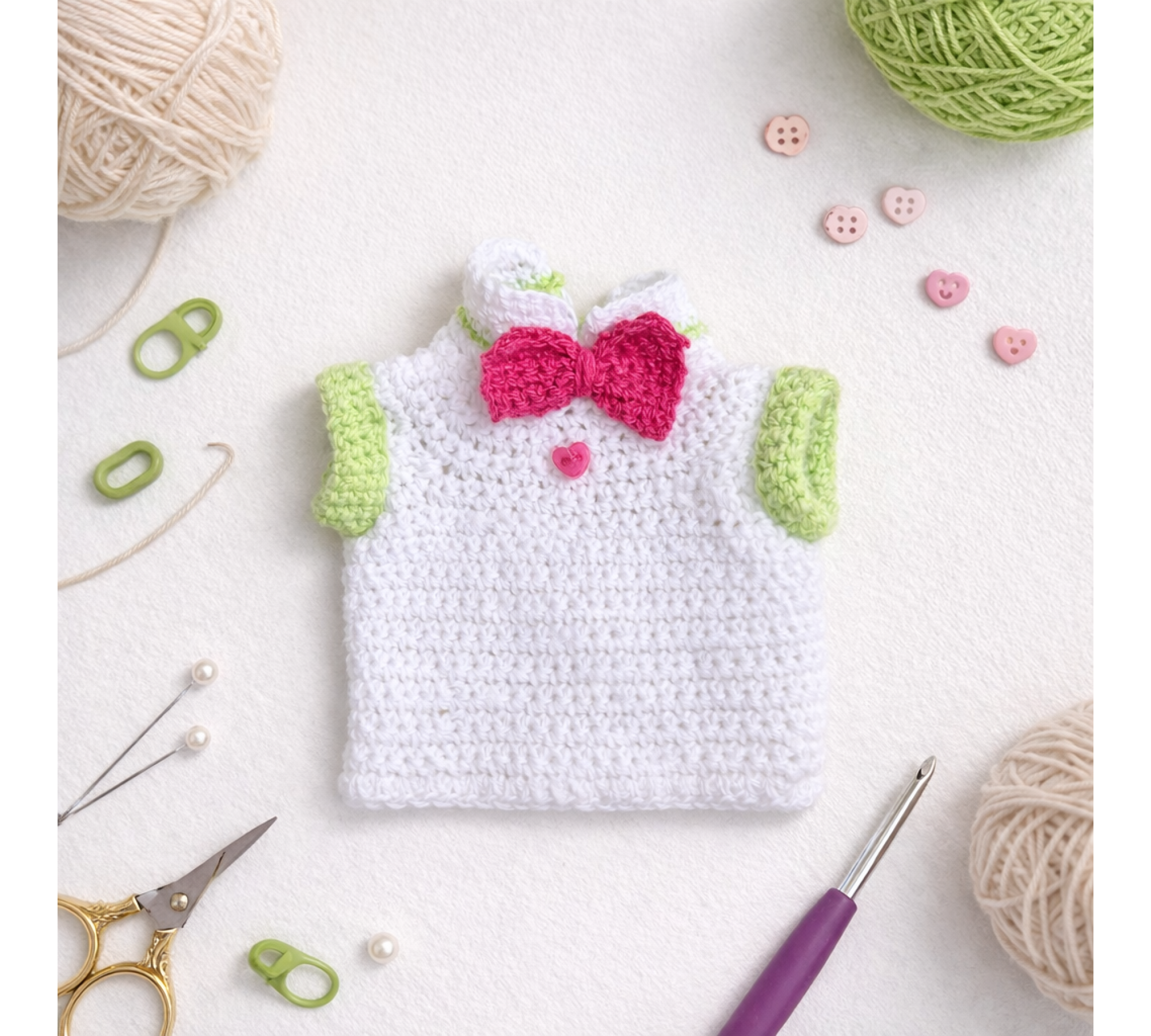 Crochet Elephant Pattern PDF – Amigurumi Doll with 2 Outfits, 8.5 Inch