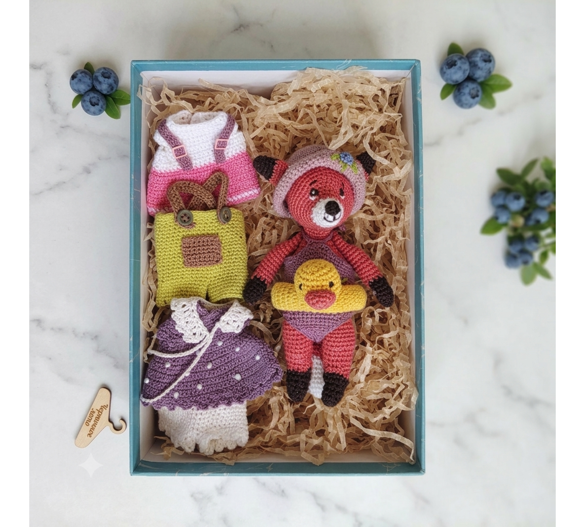 Fox Crochet Pattern PDF with Doll Clothes – Mini Amigurumi Fox & Summer Wardrobe
