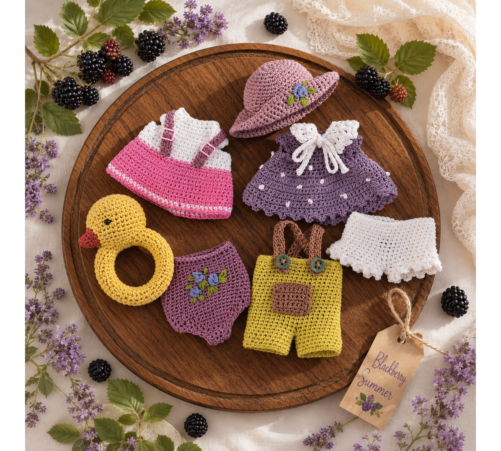 Fox Crochet Pattern PDF with Doll Clothes – Mini Amigurumi Fox & Summer Wardrobe