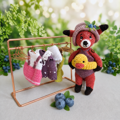 Fox Crochet Pattern PDF with Doll Clothes – Mini Amigurumi Fox & Summer Wardrobe