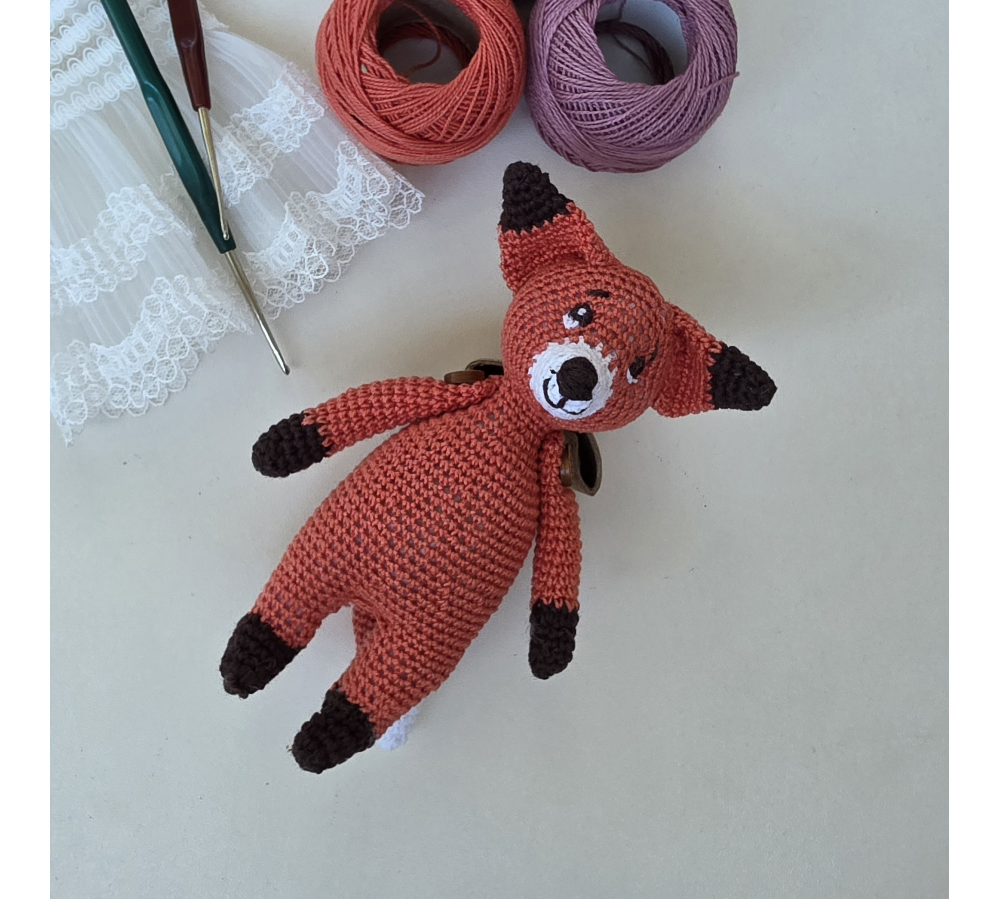 Fox Crochet Pattern PDF – Mini Amigurumi Fox, 4.7 Inch Woodland Animal