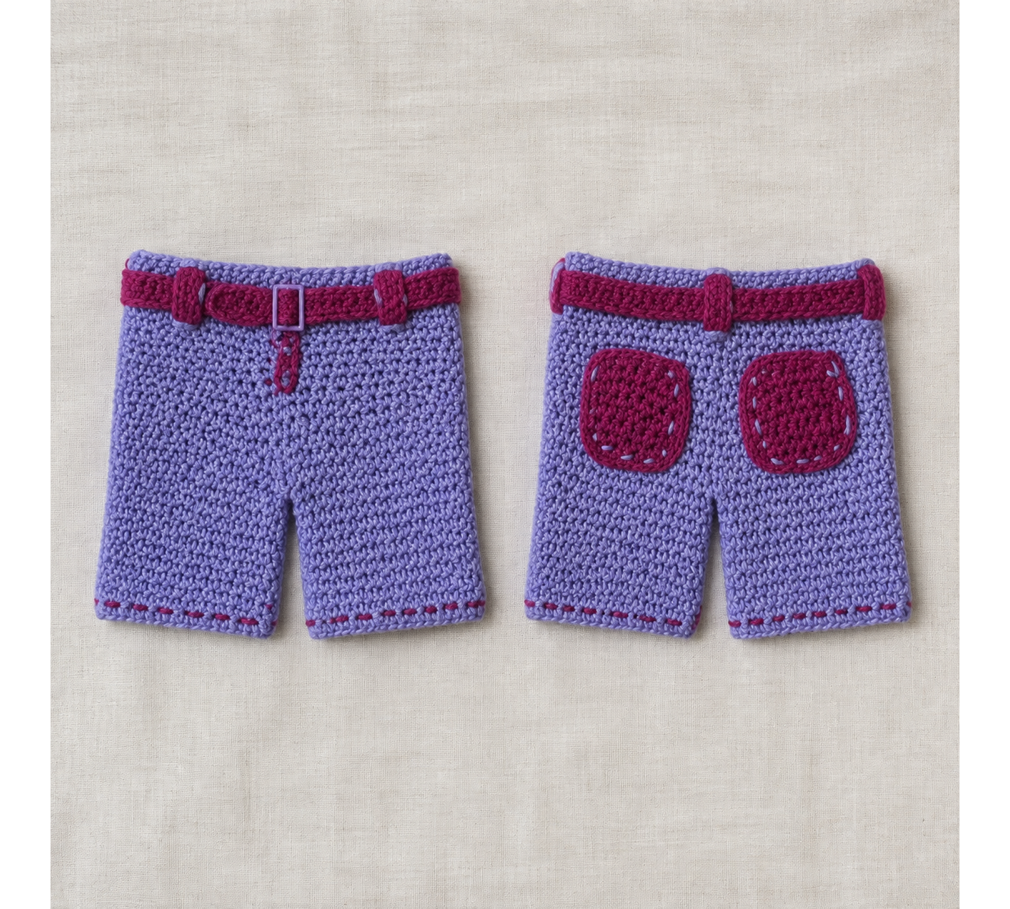 Crochet Doll Outfit Pattern PDF – Granny Square Top & Shorts for 7–9 Inch Dolls