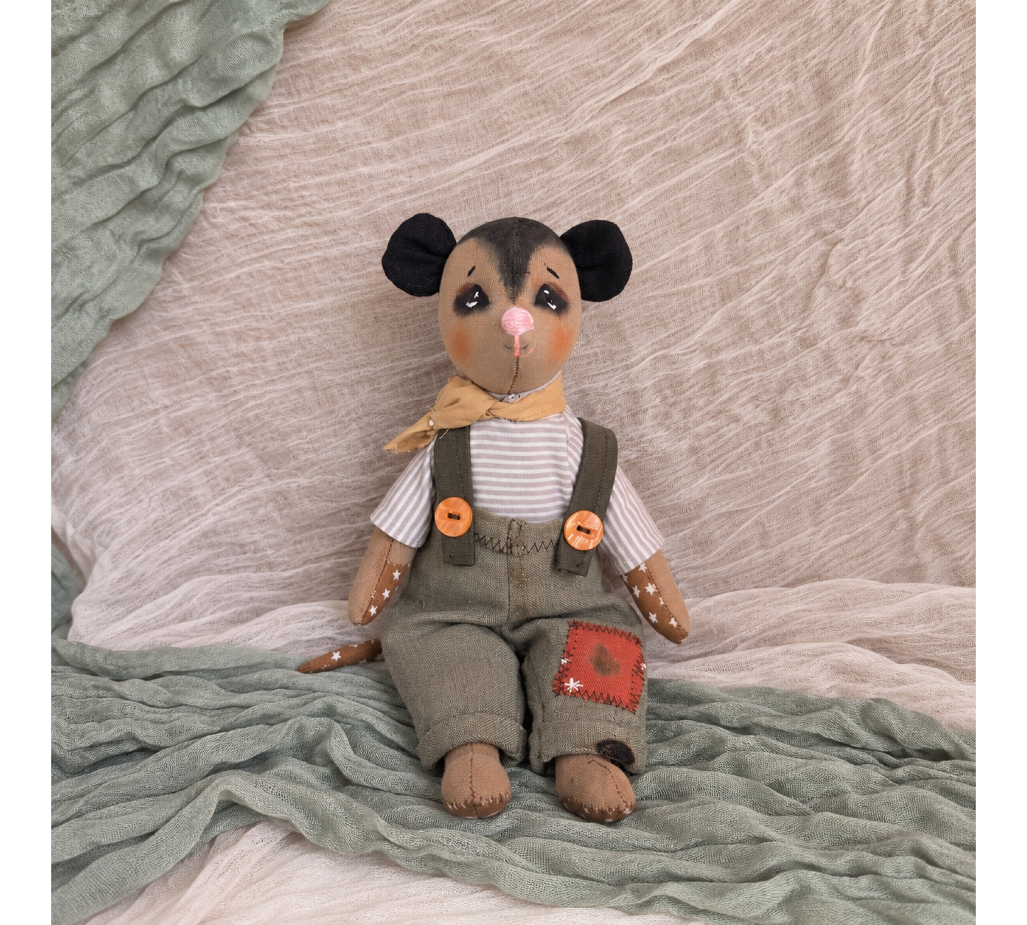 Opossum Twin Brothers Sewing Pattern PDF – 10 Inch Stuffed Animal Dolls with Clothes