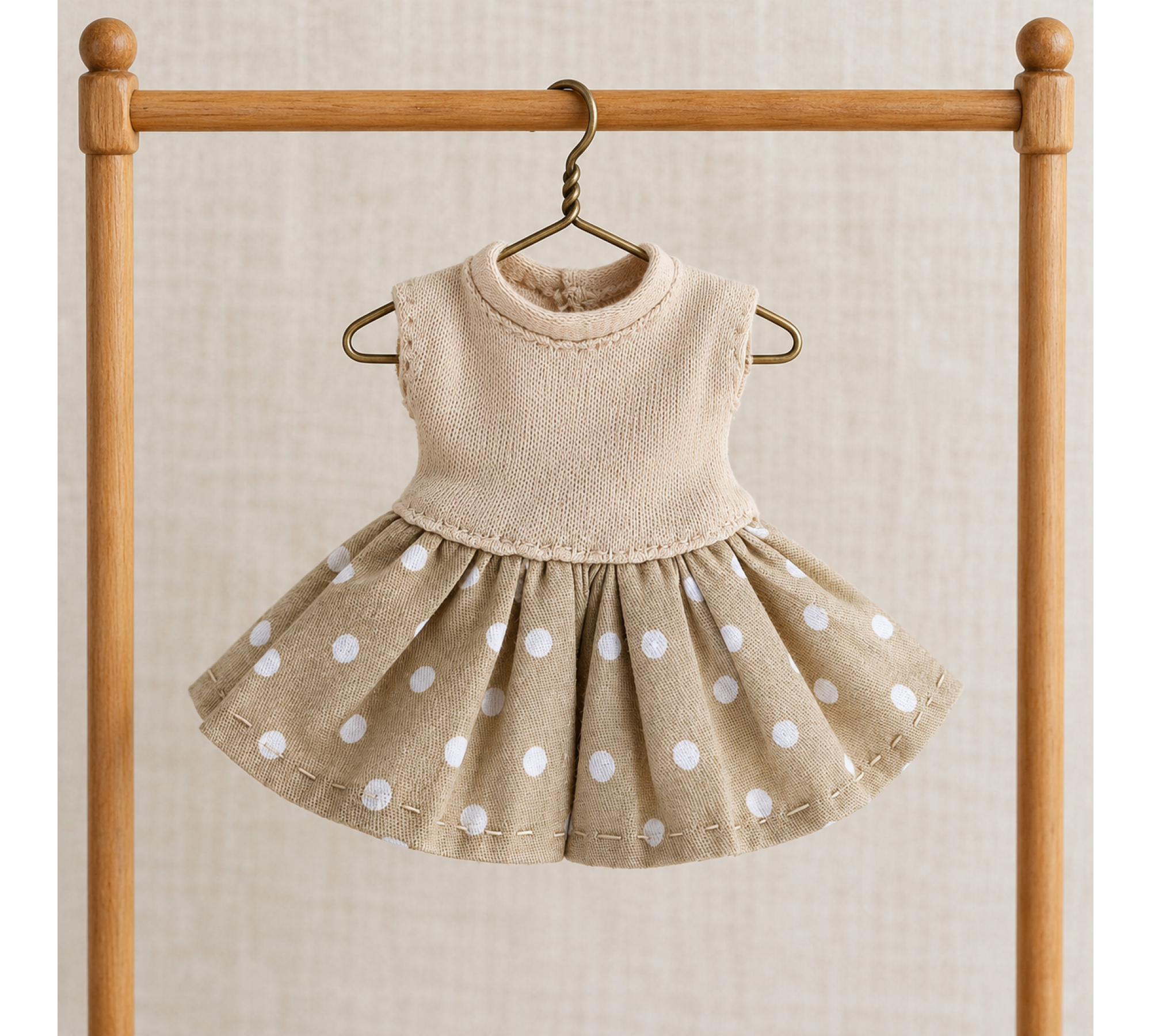 Doll Clothes Sewing Pattern PDF – 4 Little Dresses for 6.5–8 Inch Dolls