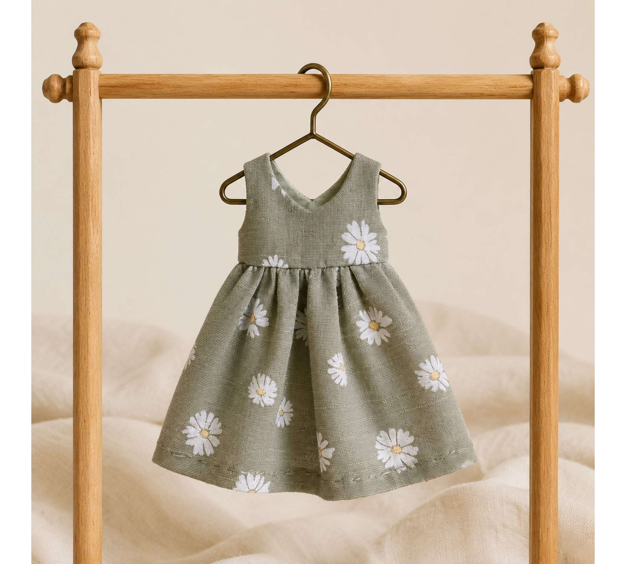 Doll Clothes Sewing Pattern PDF – 4 Little Dresses for 6.5–8 Inch Dolls