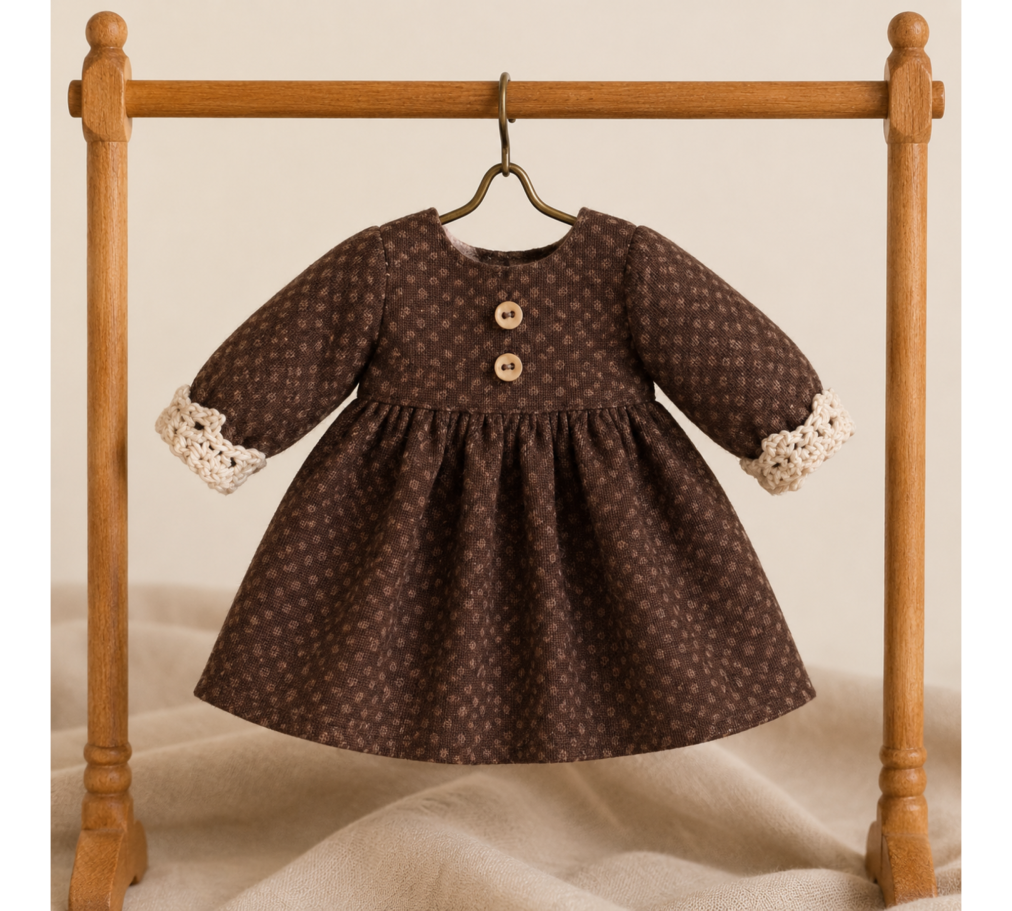 Doll Clothes Sewing Pattern PDF – 4 Little Dresses for 6.5–8 Inch Dolls