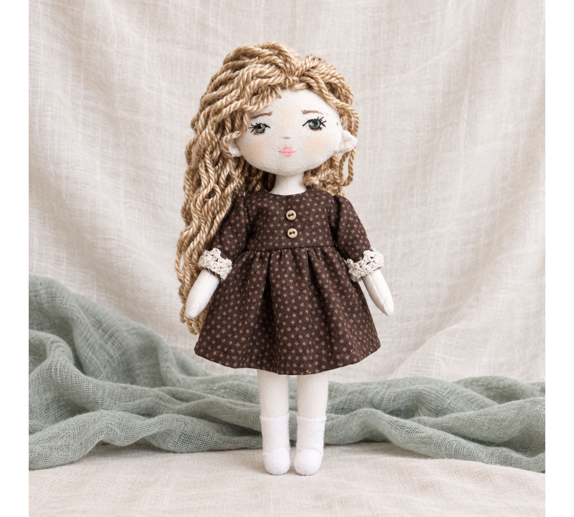 Doll Clothes Sewing Pattern PDF – 4 Little Dresses for 6.5–8 Inch Dolls