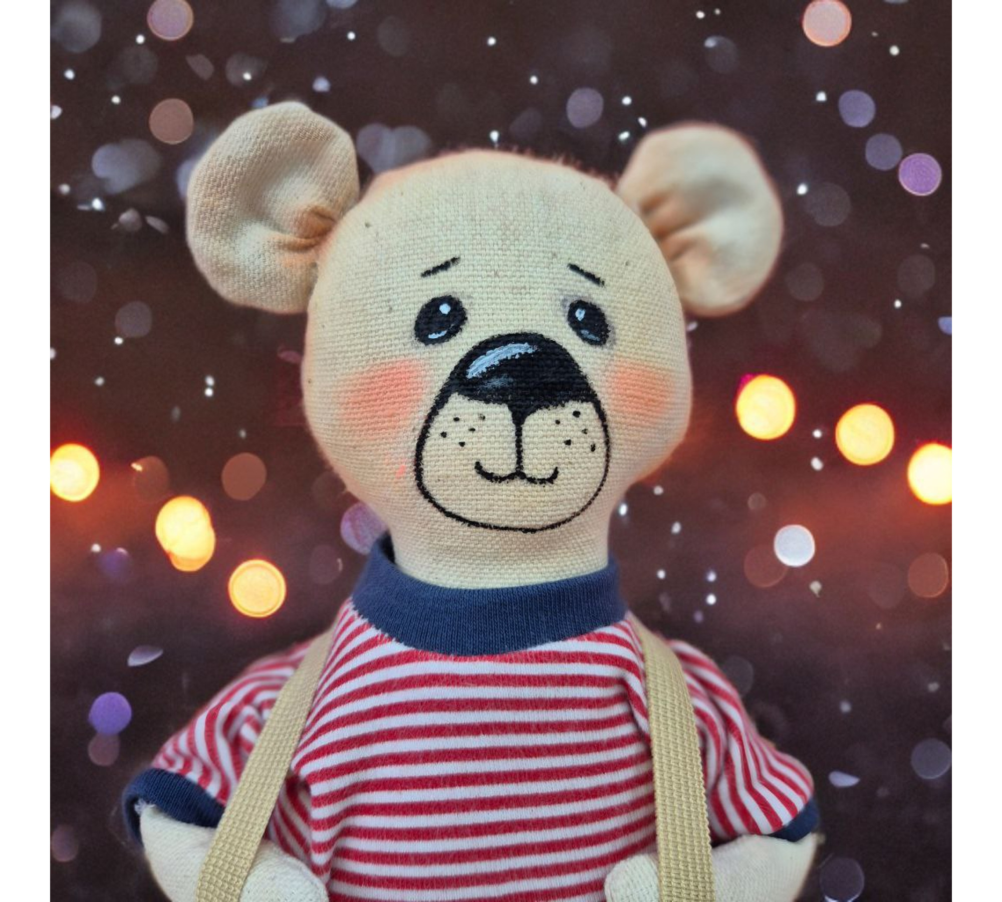 Christmas Bear Sewing Pattern PDF – Teddy Bear with Santa Hat, T-Shirt & Shorts