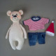 Christmas Bear Sewing Pattern PDF – Teddy Bear with Santa Hat, T-Shirt & Shorts