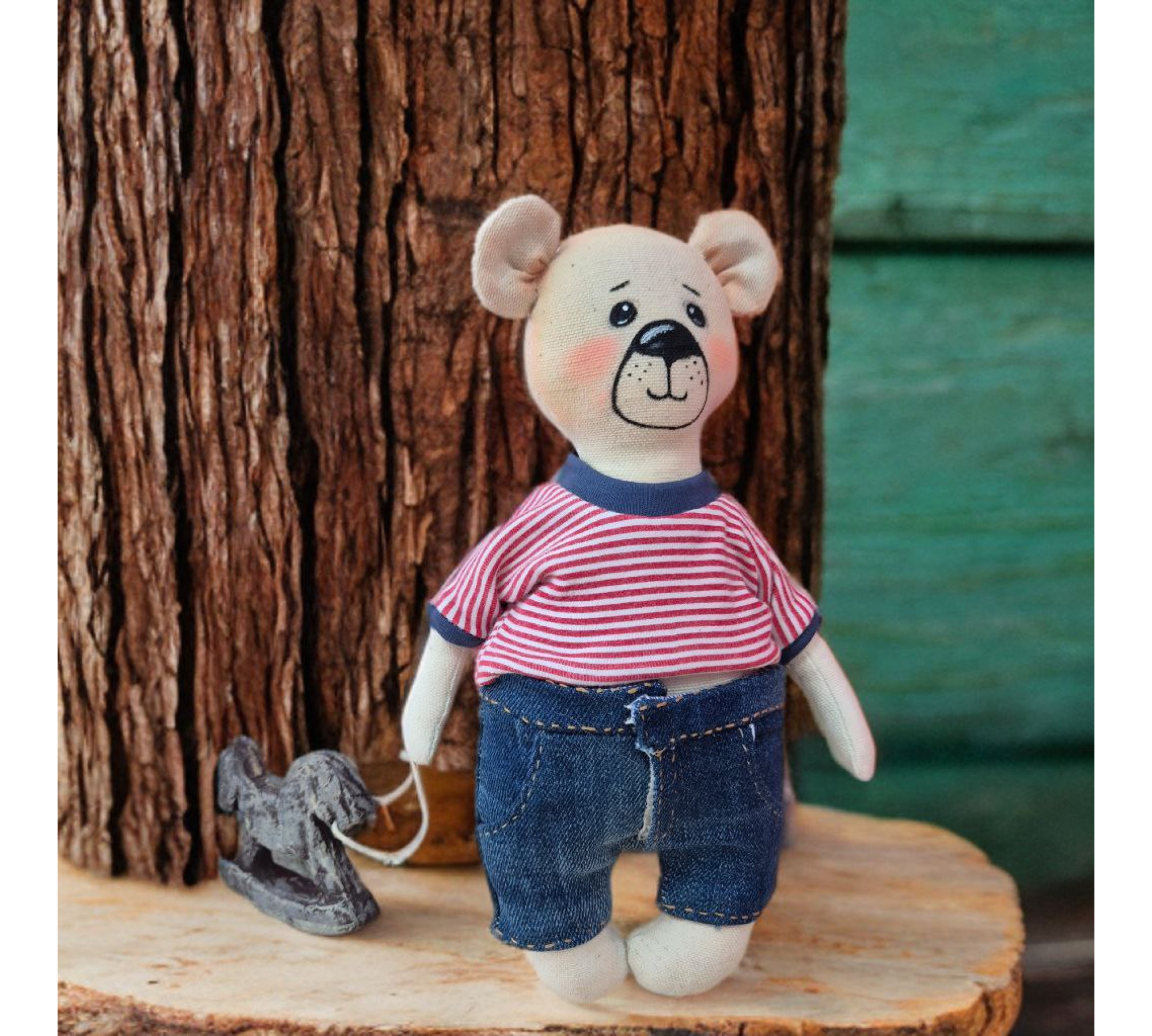 Christmas Bear Sewing Pattern PDF – Teddy Bear with Santa Hat, T-Shirt & Shorts